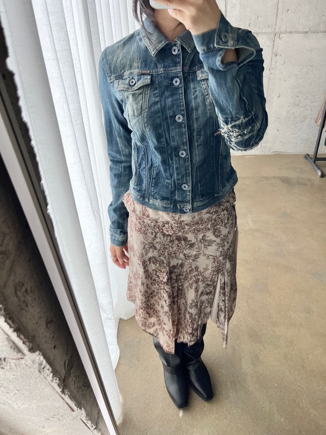 Scot Club 플로럴 아일렛 스커트 핑크 상품이미지7