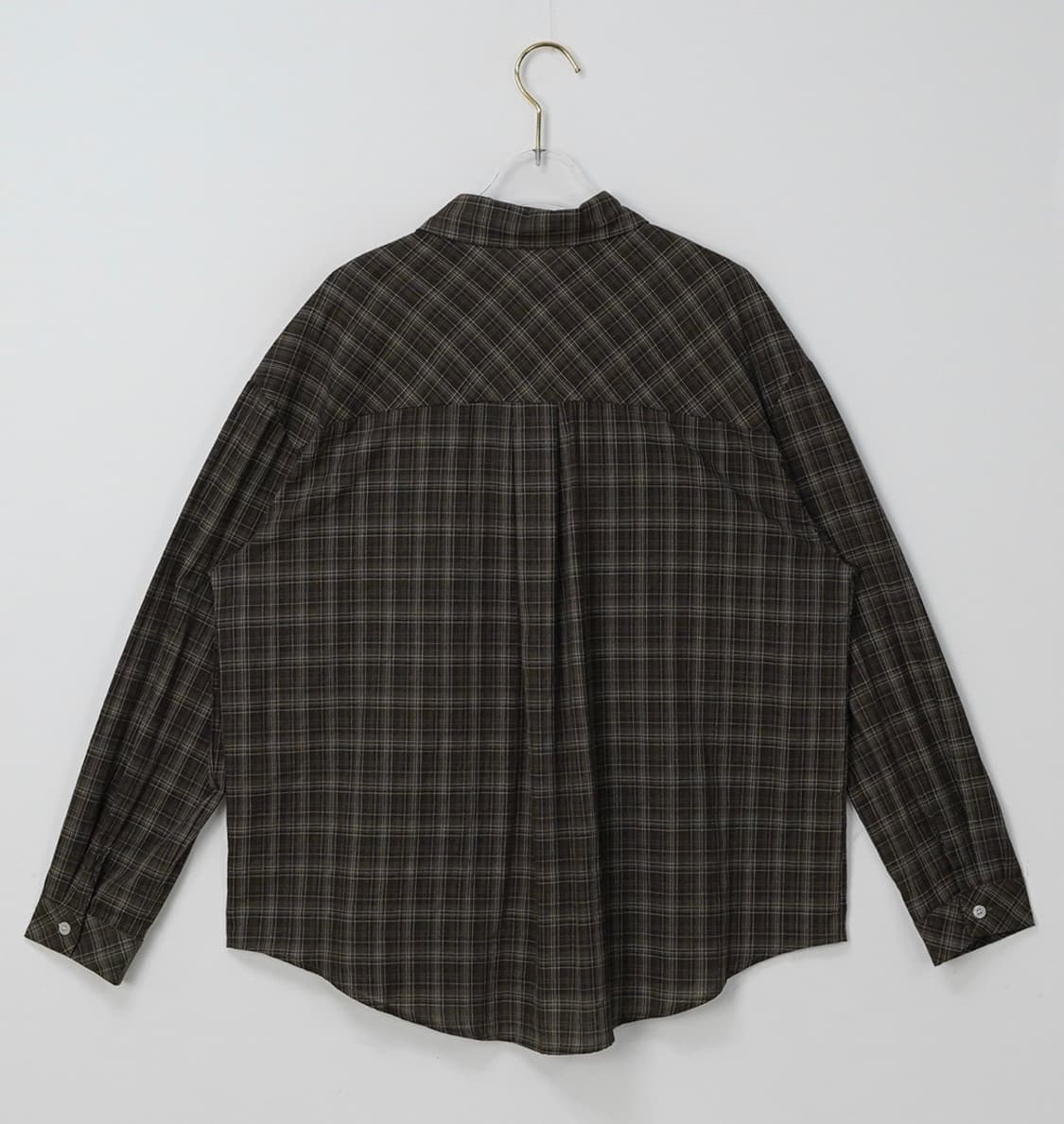 바이너리원 라우니 체크셔츠 브라운 상품이미지3