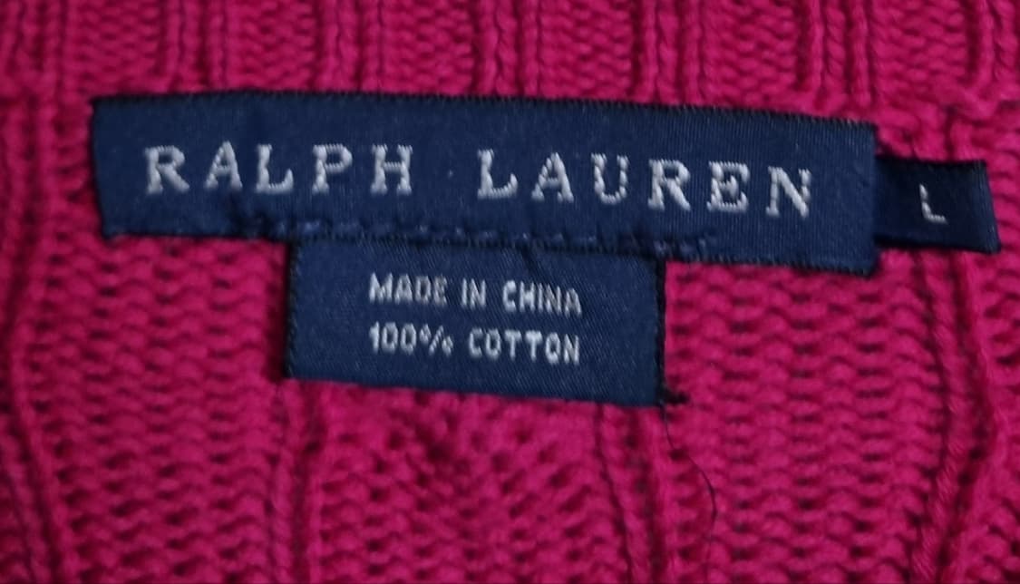 L ) 폴로 핑크 코튼 꽈배기니트 상품이미지3