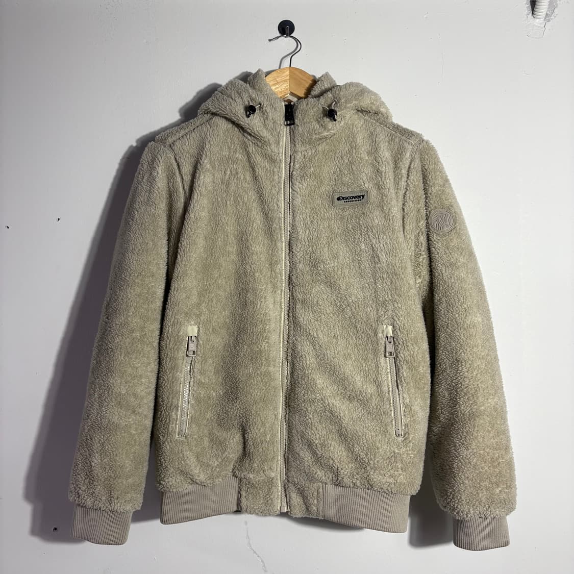 디스커버리 빈티지 베이지 보아 플리스 후드 집업 (무료배송) 상품이미지1