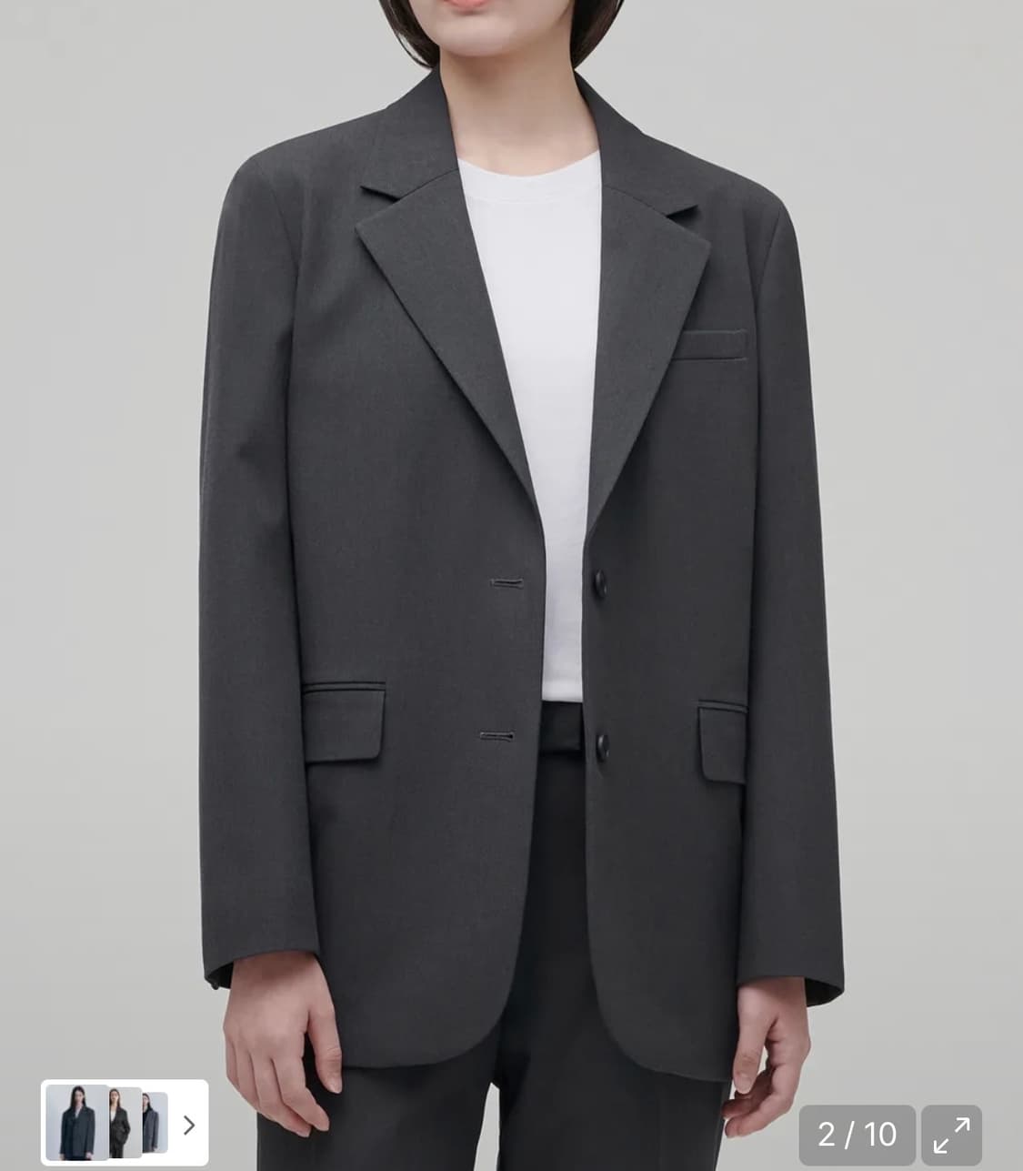 무신사 스탠다드 우먼즈 오버사이즈 블레이저 [그레이] S 사이즈 상품이미지1