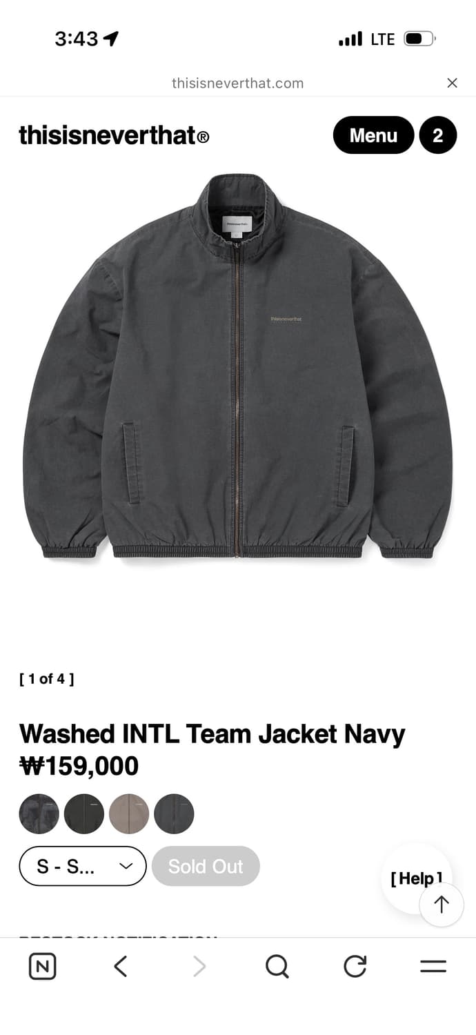 S) 디스이즈네버댓 26SS 팀자켓 네이비 상품이미지1