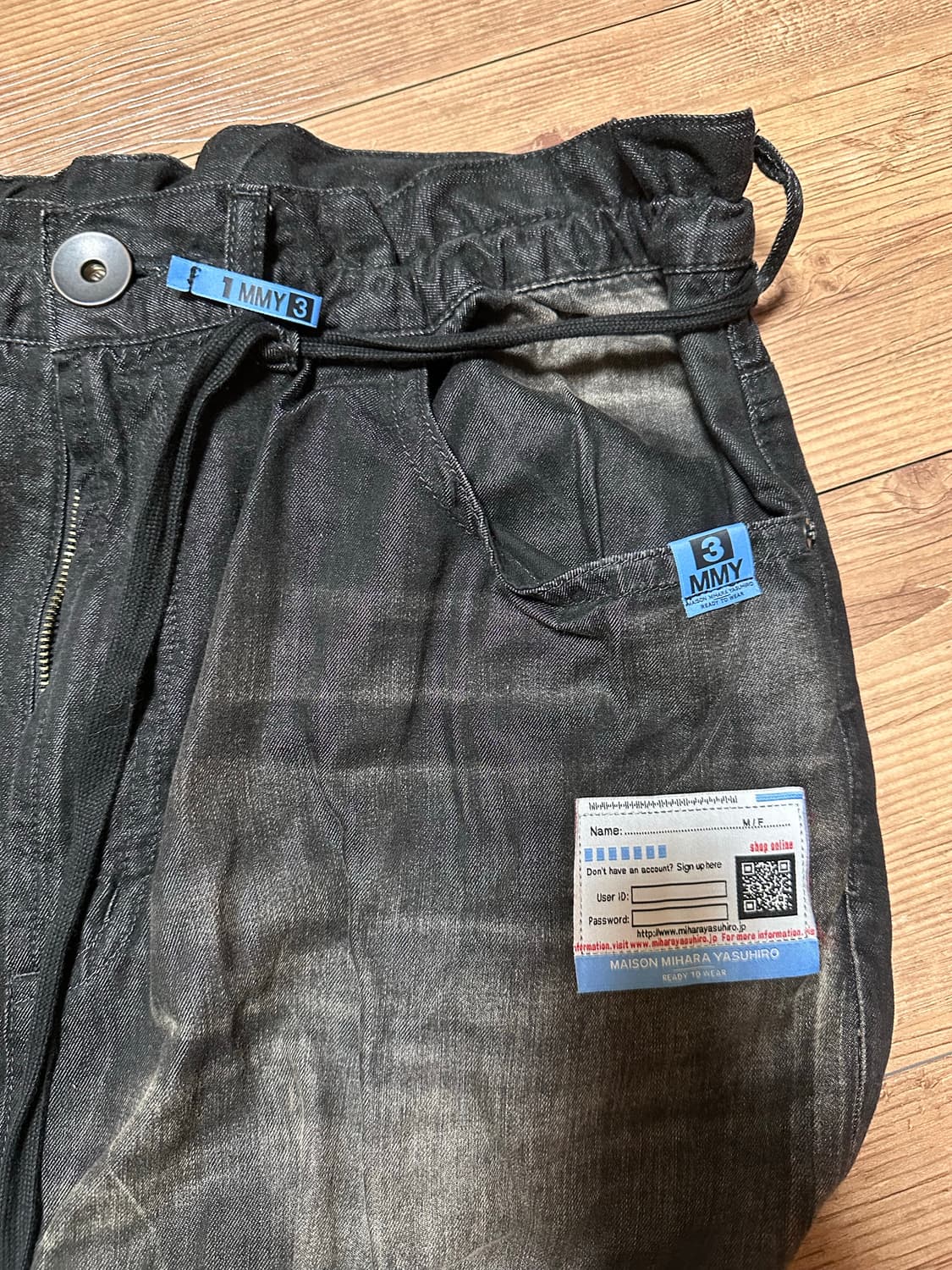 미하라 야스히로 텐셀 데님 와이드 팬츠 블랙 44사이즈 상품이미지4