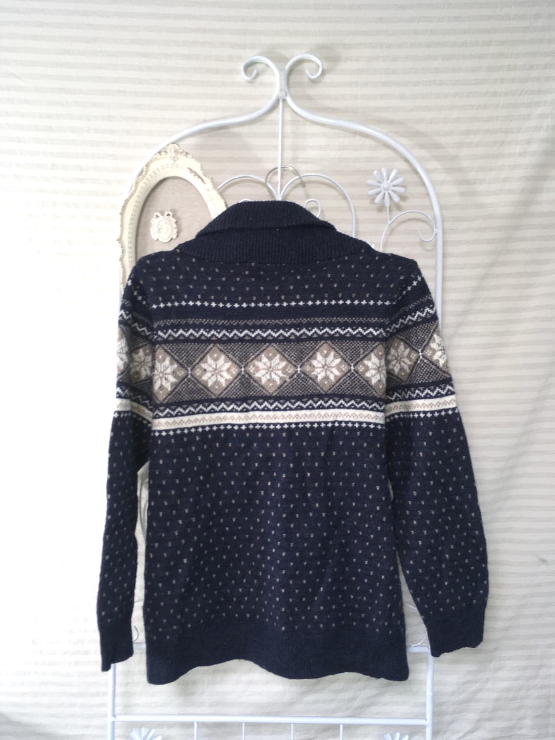 jpn vintage 노르딕 울 카라 버튼 가디건 y2k 스트릿 갸루 펑 상품이미지2