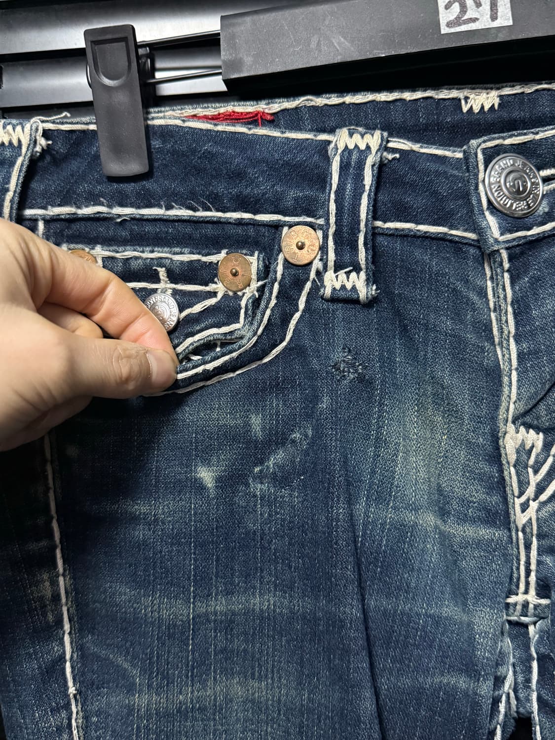 트루릴리젼 조이 슈퍼 티 정품 워싱 데님 부츠컷 나팔 바지 플레어진 27 상품이미지5