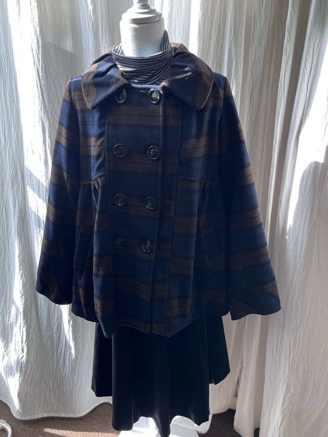 Persodea 더블 버튼 체크 피코트  상품이미지10