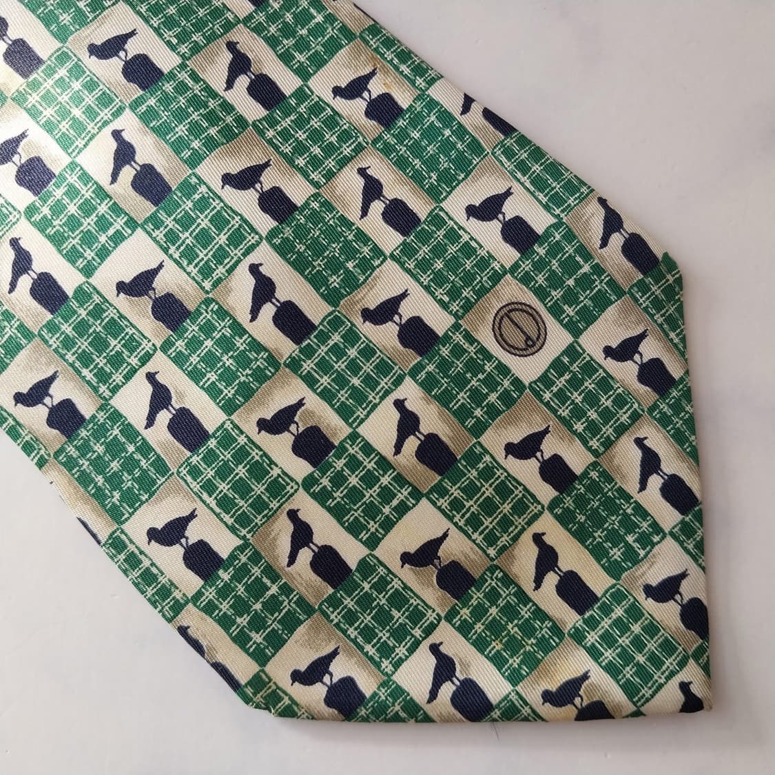 던힐 실크 그린 새 패턴 체크 넥타이 9.8cm A등급 K1899
 상품이미지5