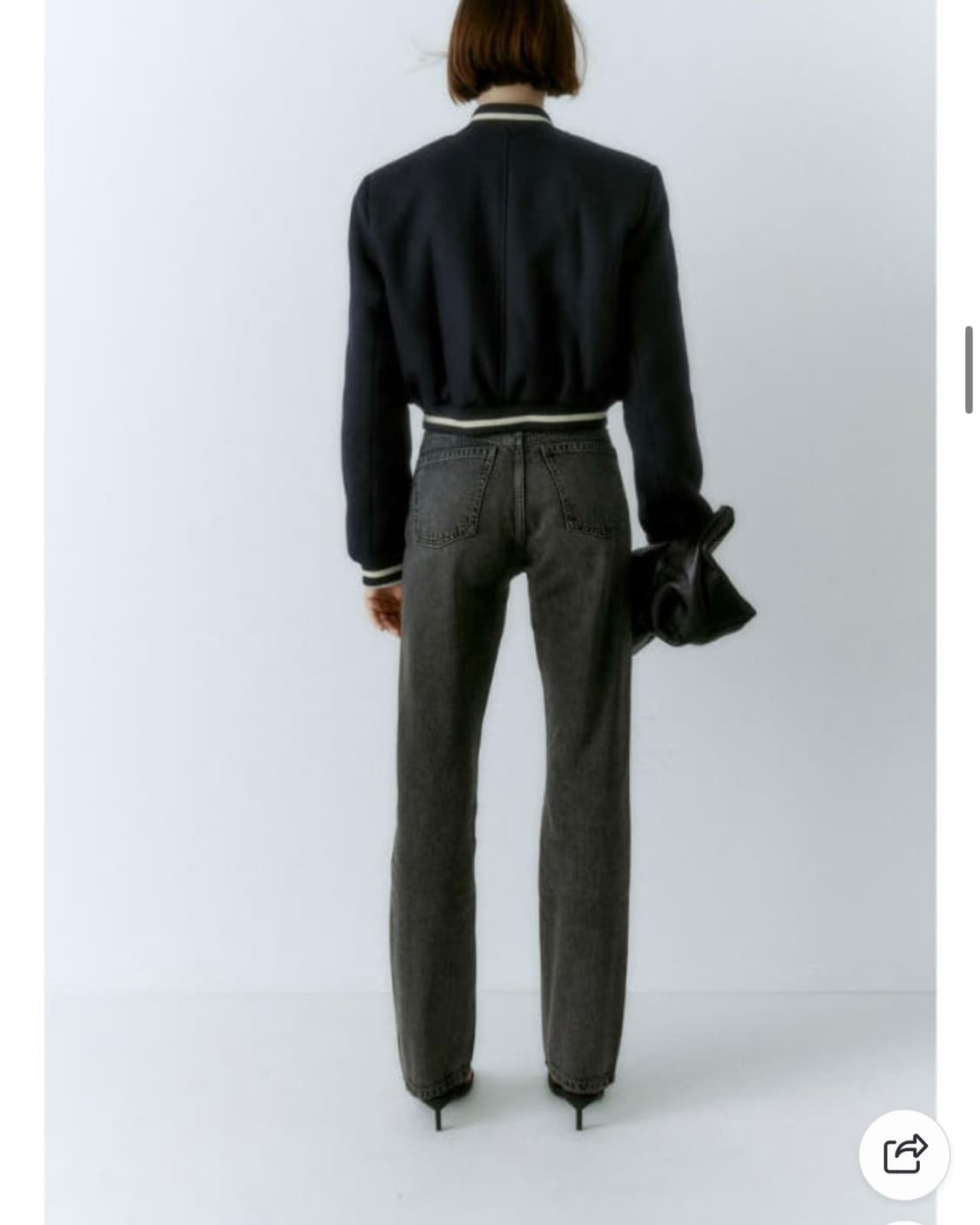 택o,28사이즈) 자라 여자 흑청 청바지 하이웨이스트 스트레이트 진 상품이미지4