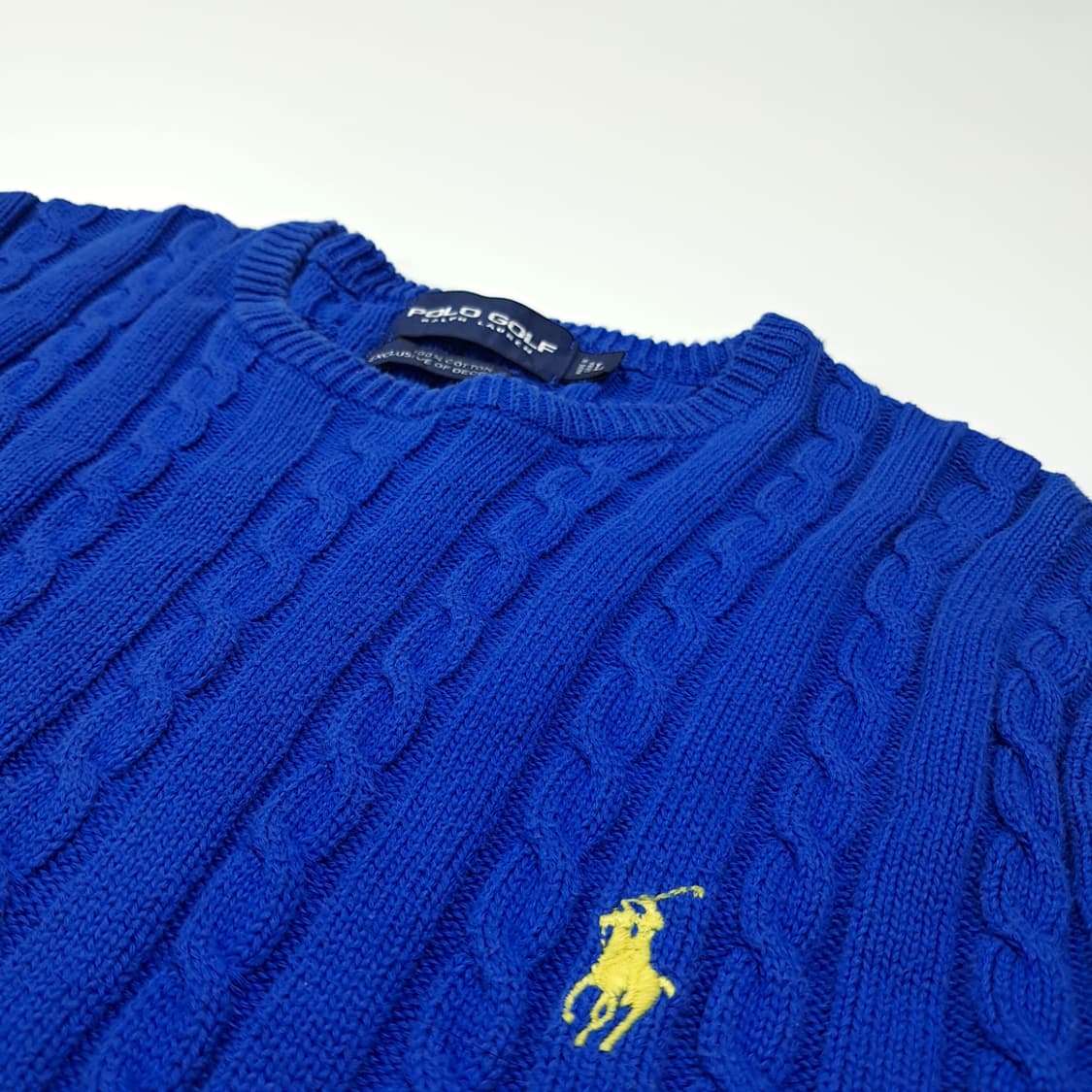 CL010 L 폴로 골프 로얄 블루 코튼 니트 상품이미지4