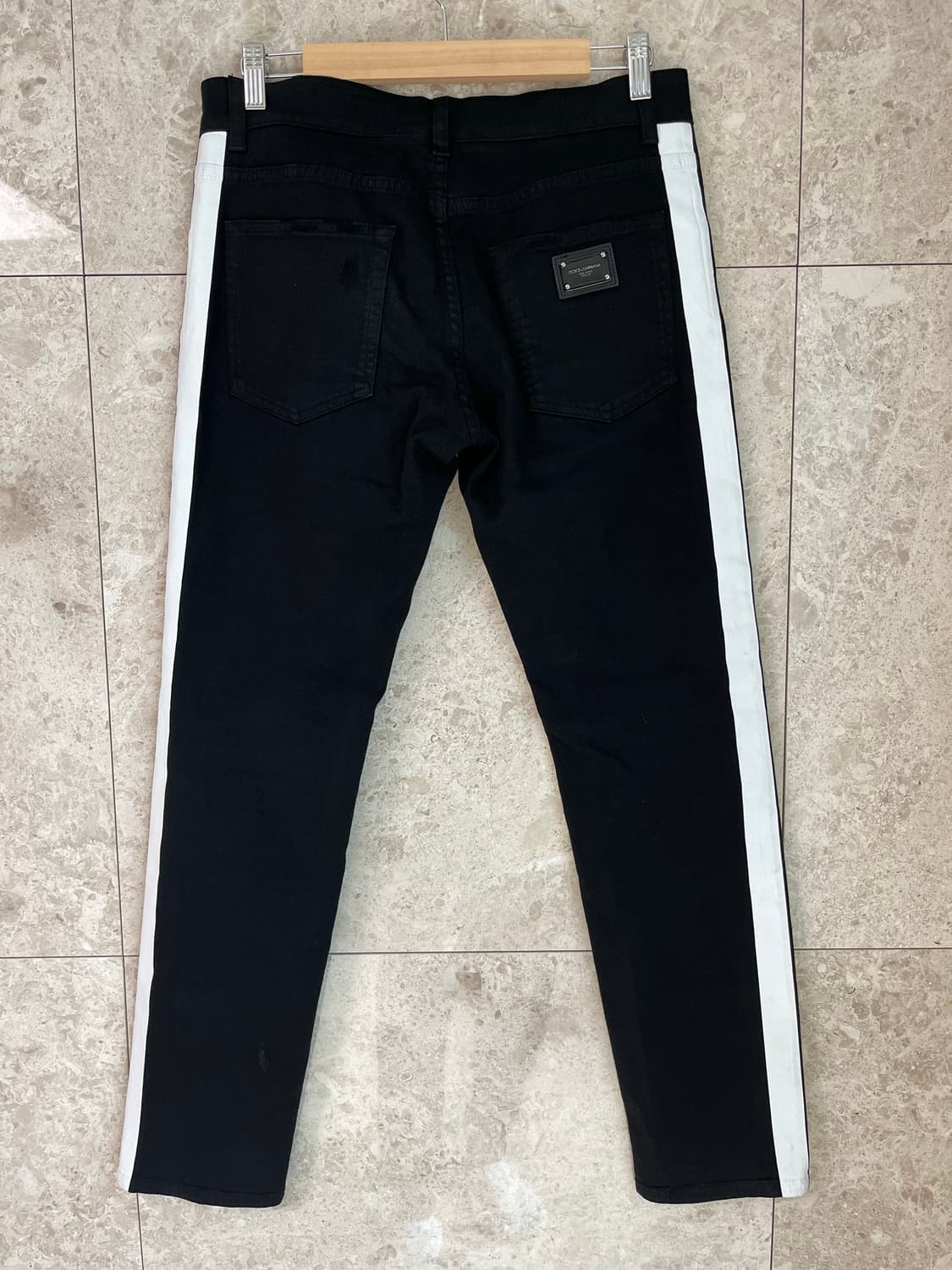 돌체앤가바나 블랙 옆줄 스키니 데님 46 상품이미지4