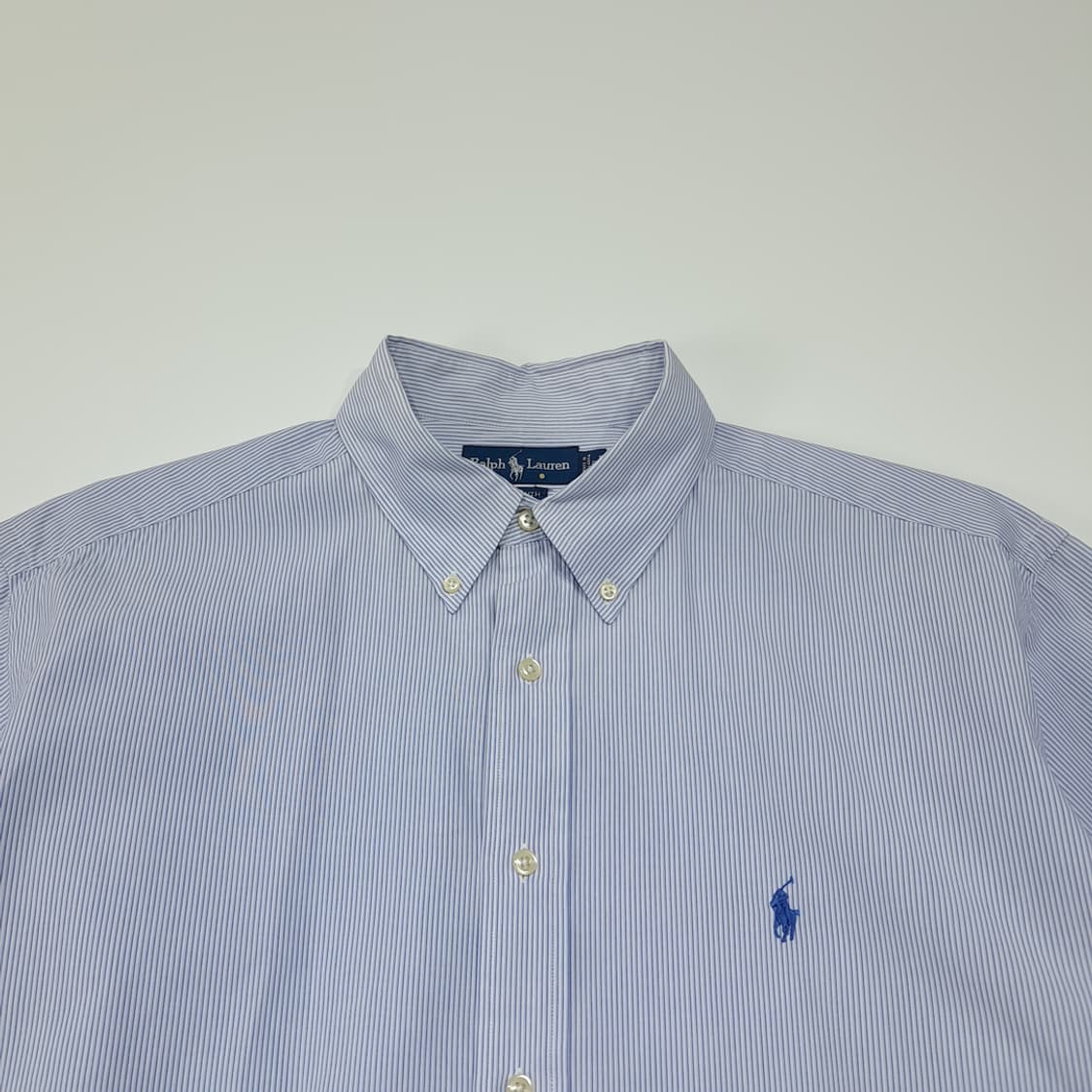 CL928 XL 폴로 90s 블루 핀스트라이프 버튼다운 셔츠 남방 상품이미지2