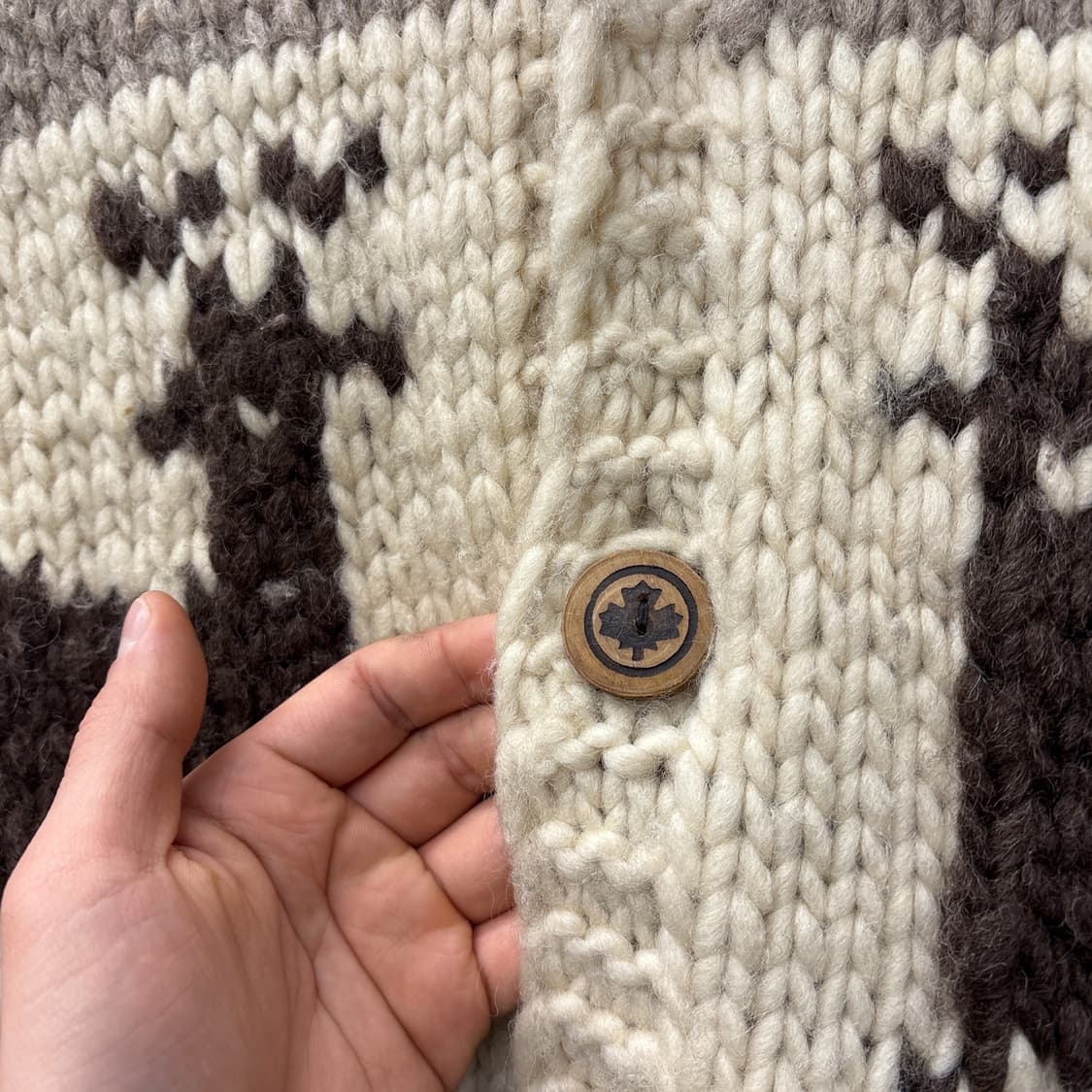 90s Vintage 루돌프 패턴 캐나다 헤비 울 코위찬 베스트 N104 상품이미지5