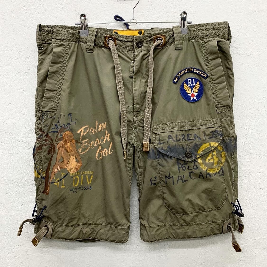 폴로 랄프로렌 카키 빈티지프린팅 와펜 하프팬츠 상품이미지2