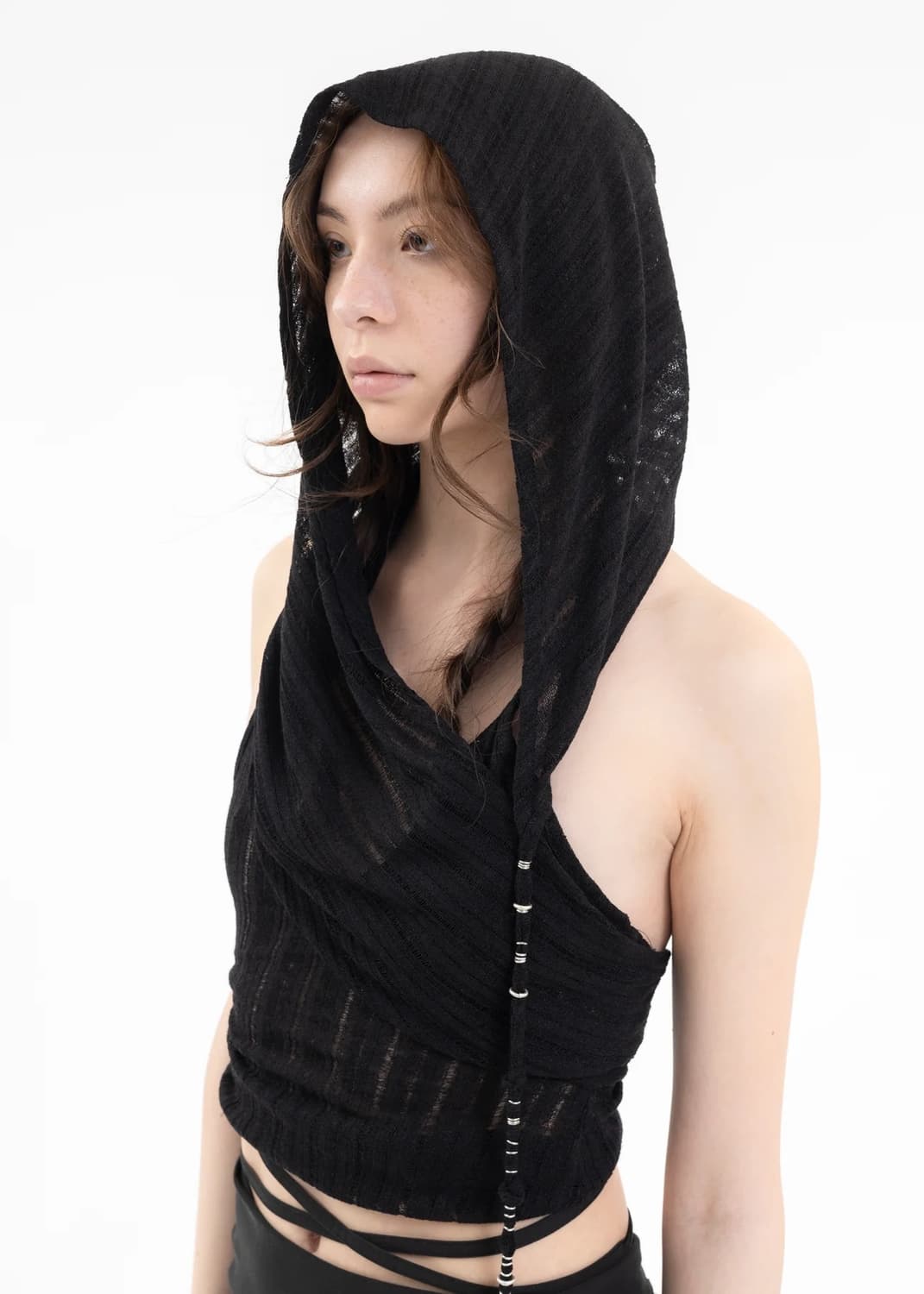 혜인서 후드 홀터 탑 0사이즈 블랙 상품이미지4