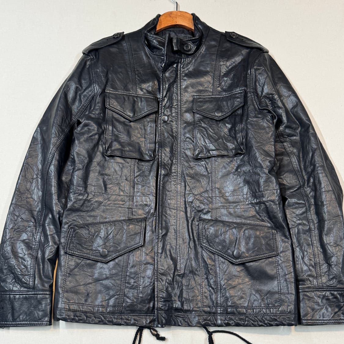 L) 양가죽 블랙 레더 필드 자켓 상품이미지2