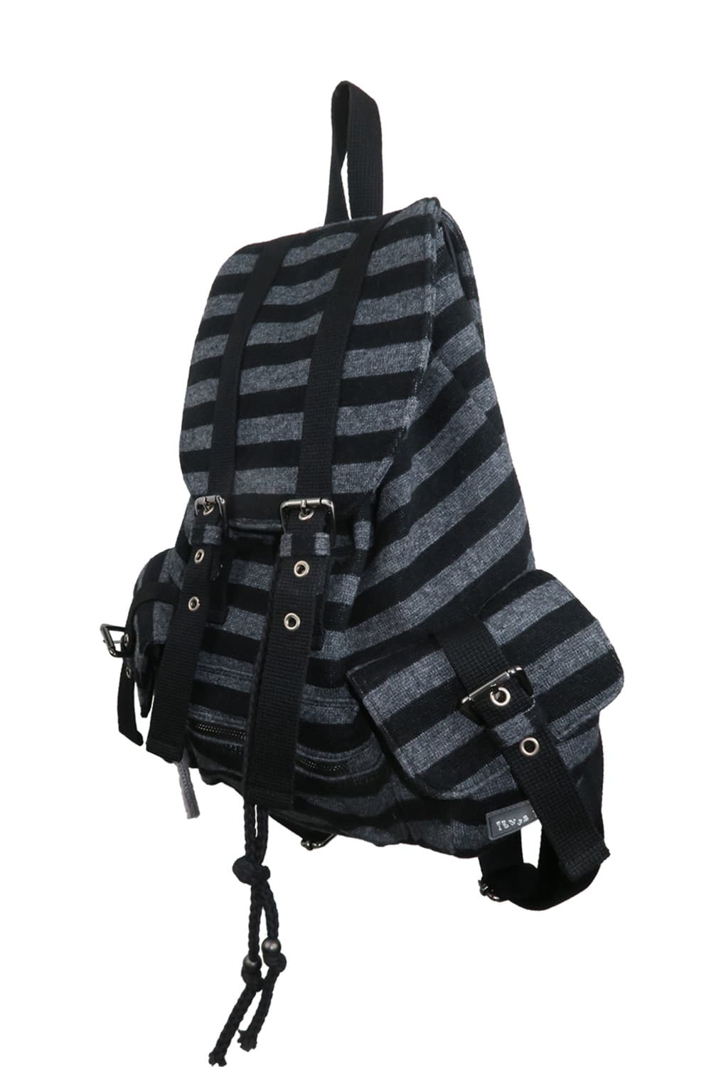 파히섬 울 스트라이프 백팩-블랙 상품이미지1
