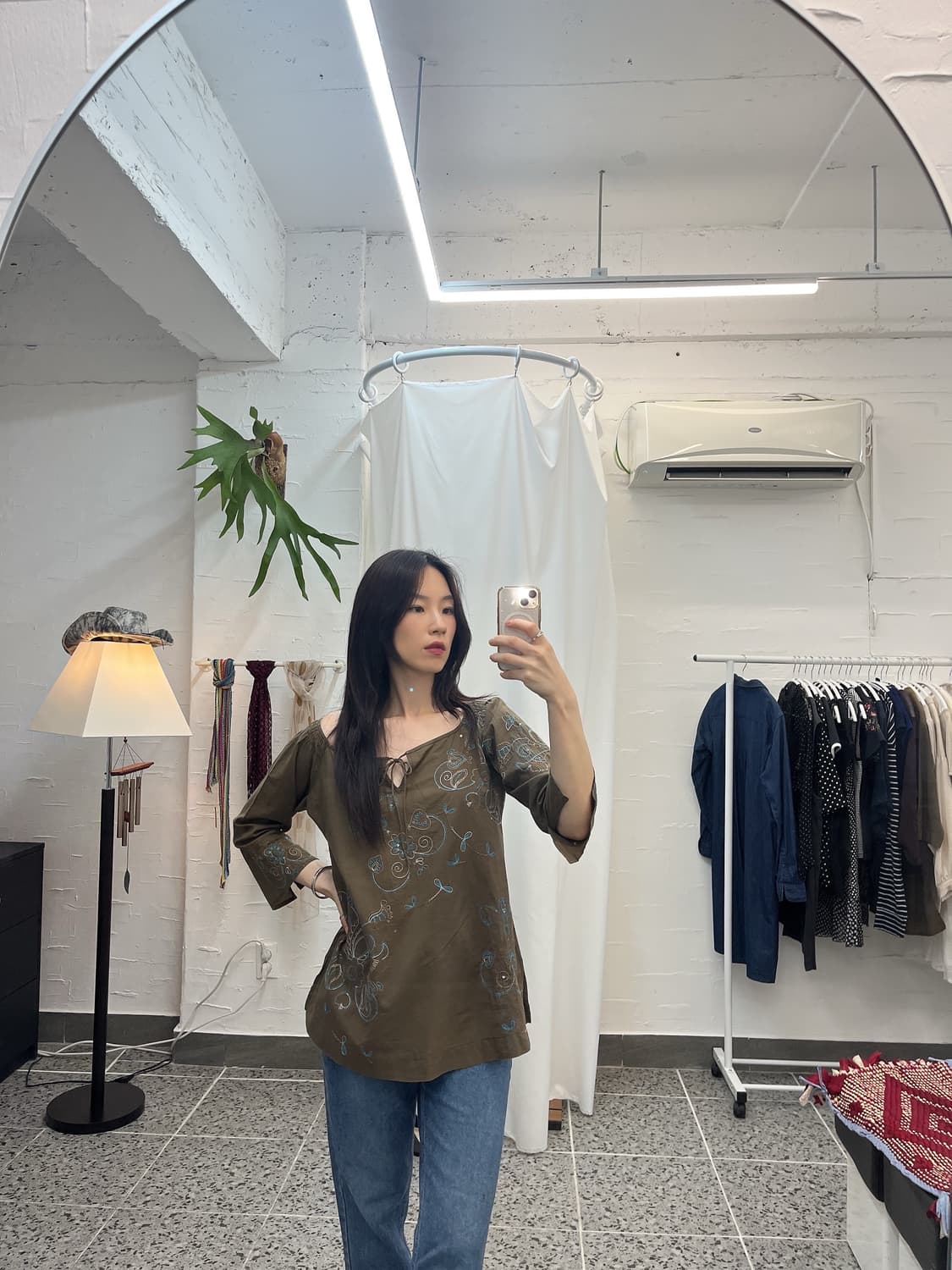 빈티지 브라운 블라우스 상품이미지3