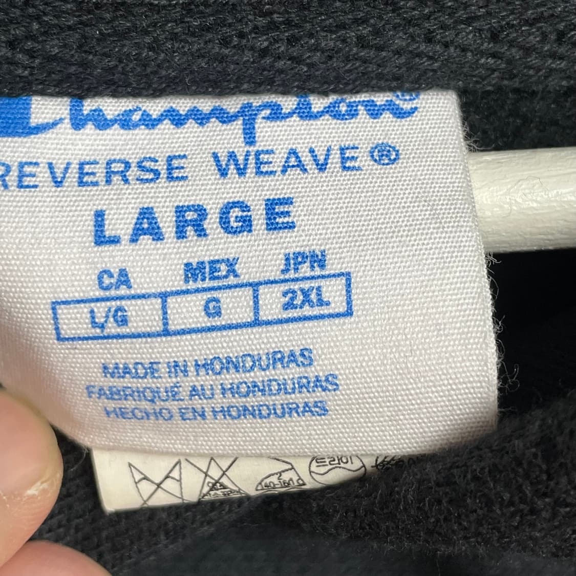 [L] 챔피온 리버스위브 빈티지 블랙 후드티 상품이미지2