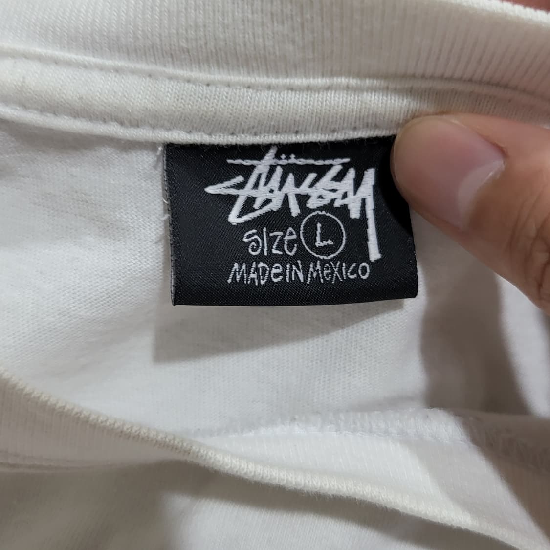 stussy 스투시 베이직 로고 화이트 반팔 티셔츠 (L) 상품이미지4