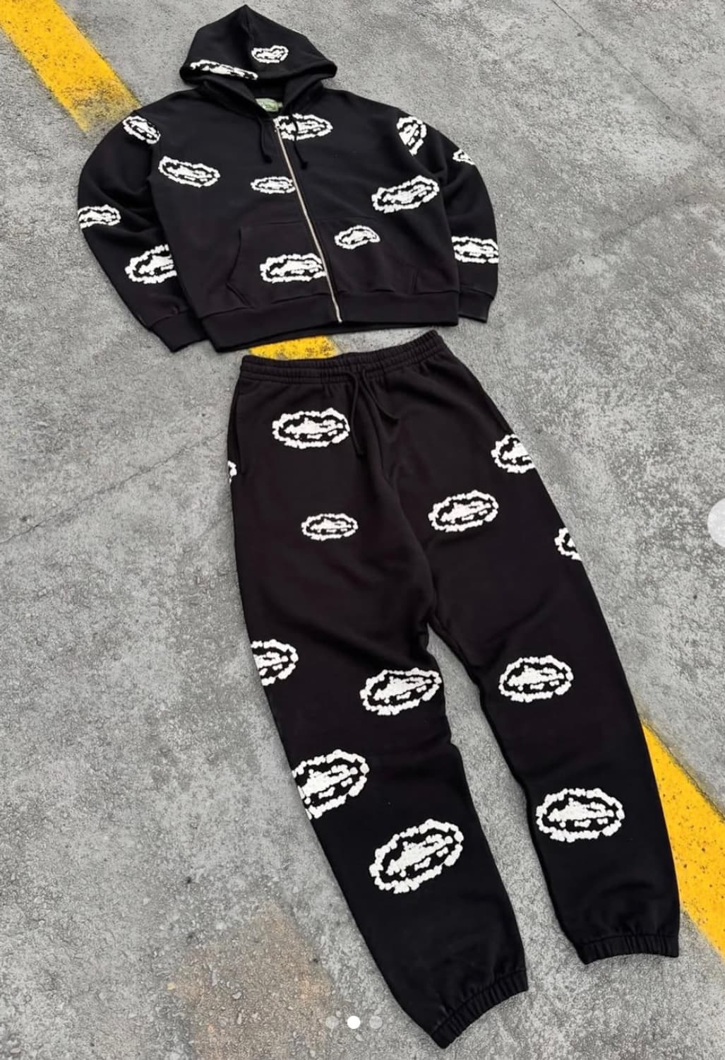 코르테이즈 데님티어스 코튼리쓰 스웻 셋업 상품이미지1