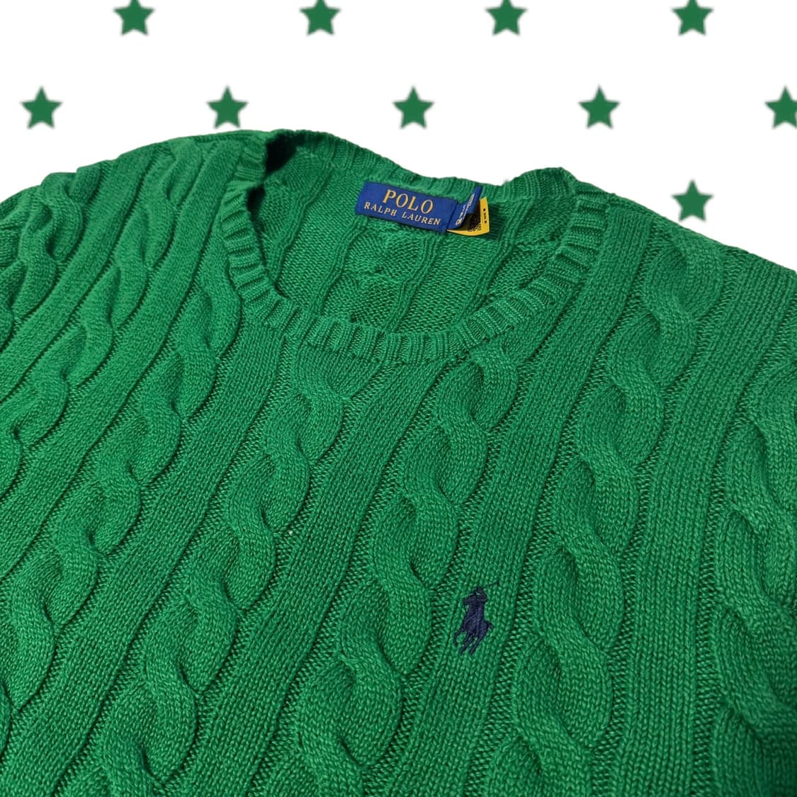 신형 폴로 랄프로렌 딥그린 꽈배기 면니트 상품이미지1