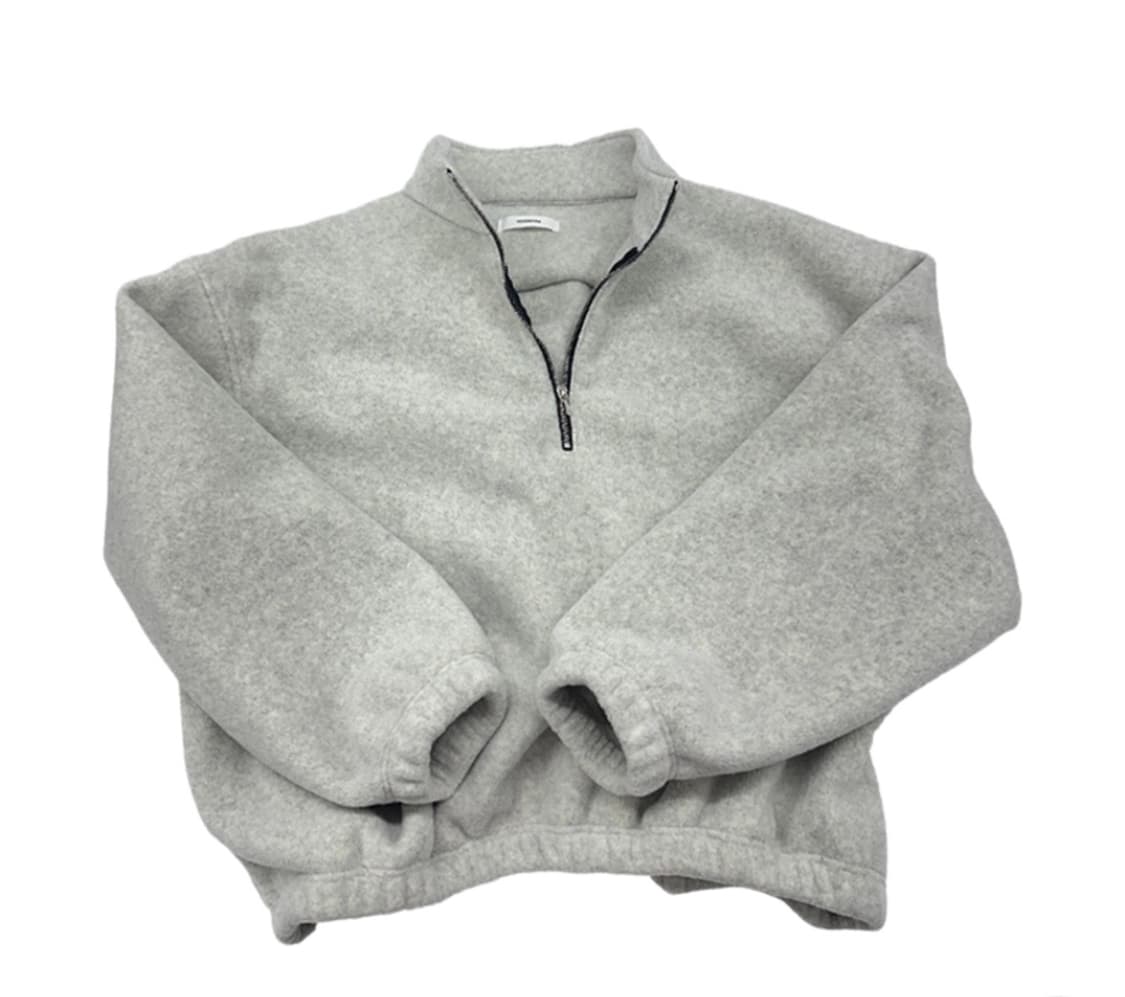 논노드 하프 집 플리스 클라우드 화이트 상품이미지1