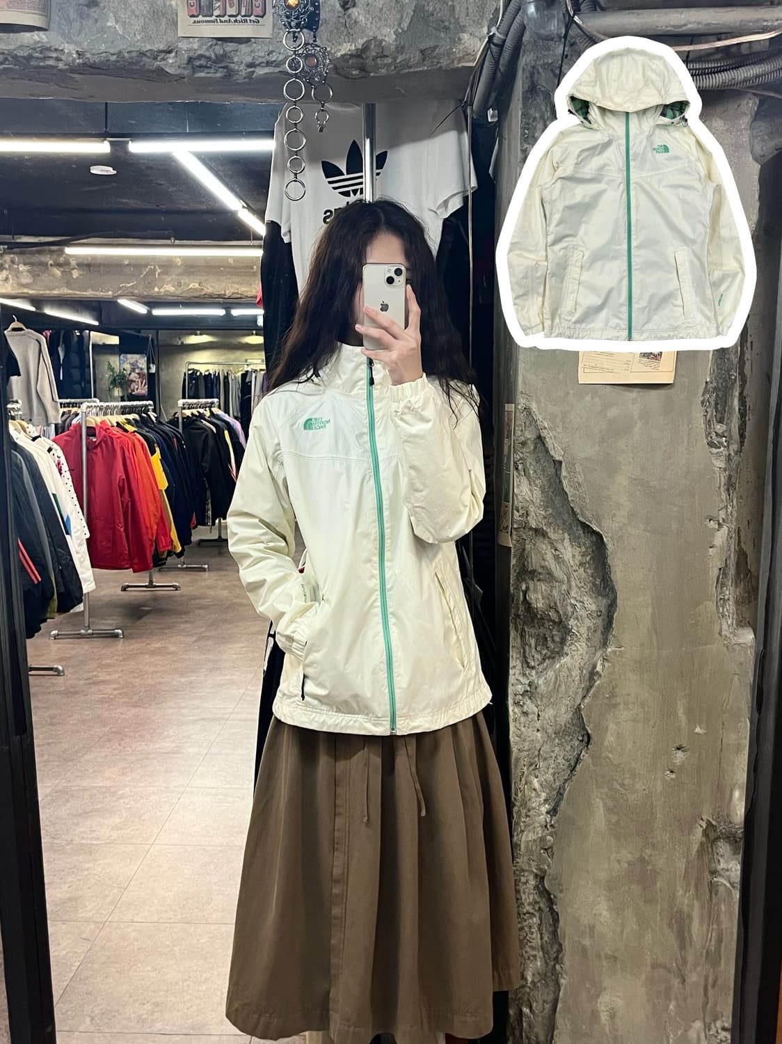 노스페이스 바람막이 아이보리 M #csz2029 상품이미지1