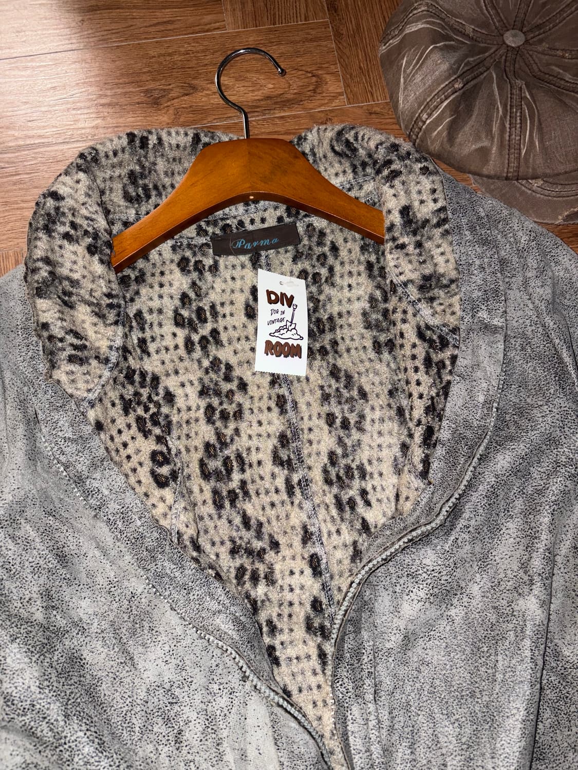 빈티지 레오파드 스웨이드 코트 상품이미지10