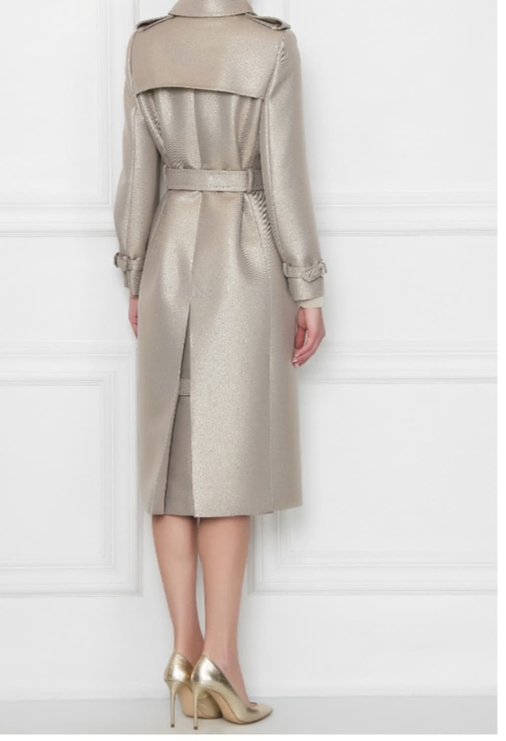 MaxMara 메탈릭 롱 트렌치코트 상품이미지4
