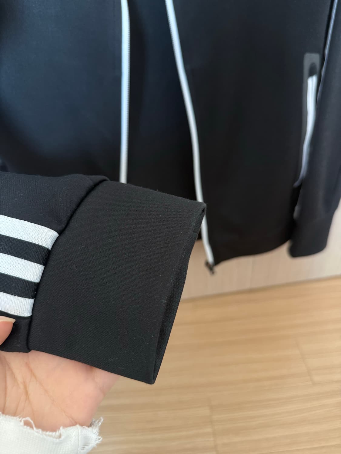 아디다스 블랙 삼선 져지 트랙탑 상품이미지3