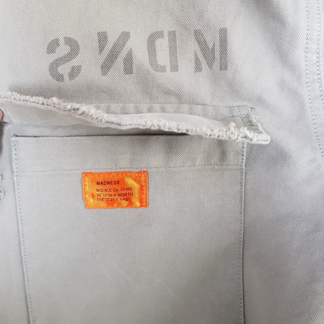 MDNS 워크 자켓 카키색 워싱 데미지 상품이미지7