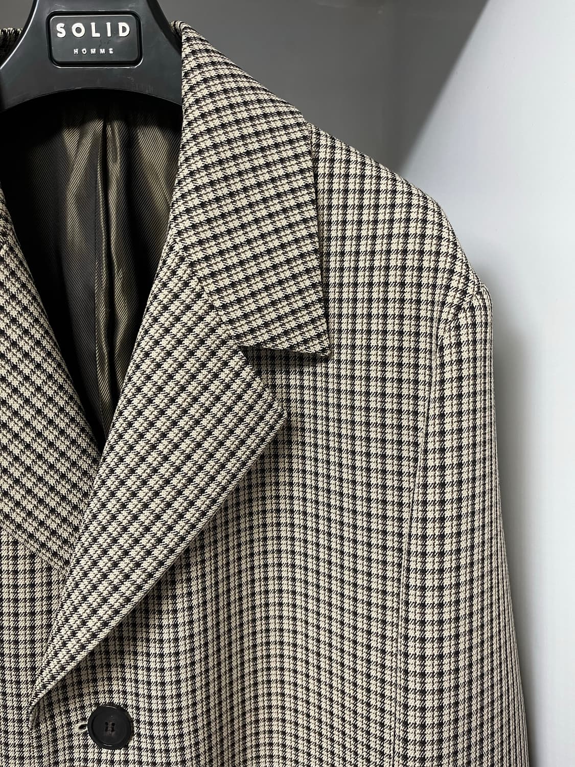 솔리드옴므 체크 싱글 코트 48사이즈 상품이미지3