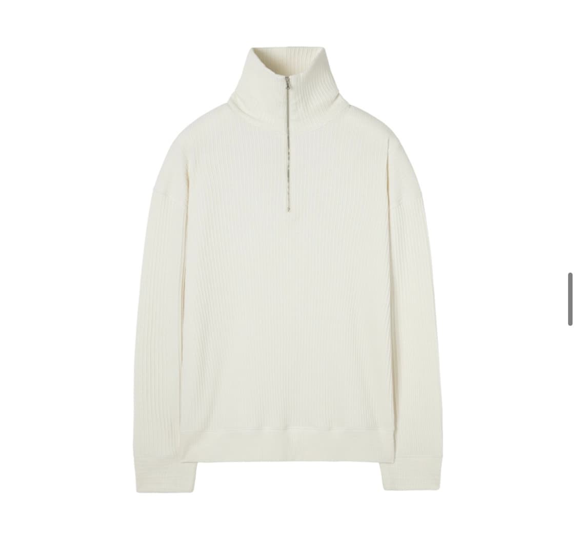 (새상품) 인사일런스 볼드 리브 하프 집업 니트 CREAM 상품이미지2