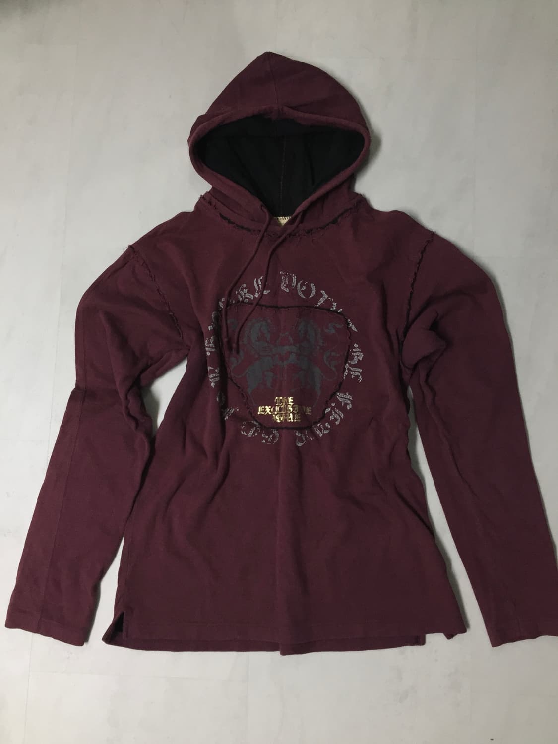 빈티지 와인 버건디 그래픽 후드 티셔츠 상품이미지1