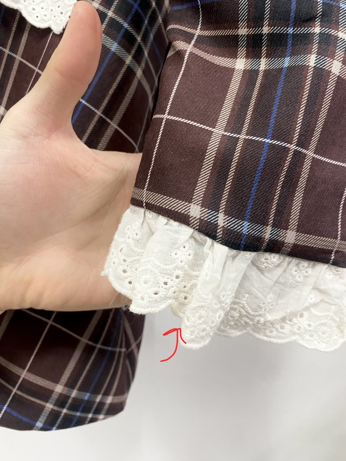 로걀 와인초코맛 체크 원피스 상품이미지10