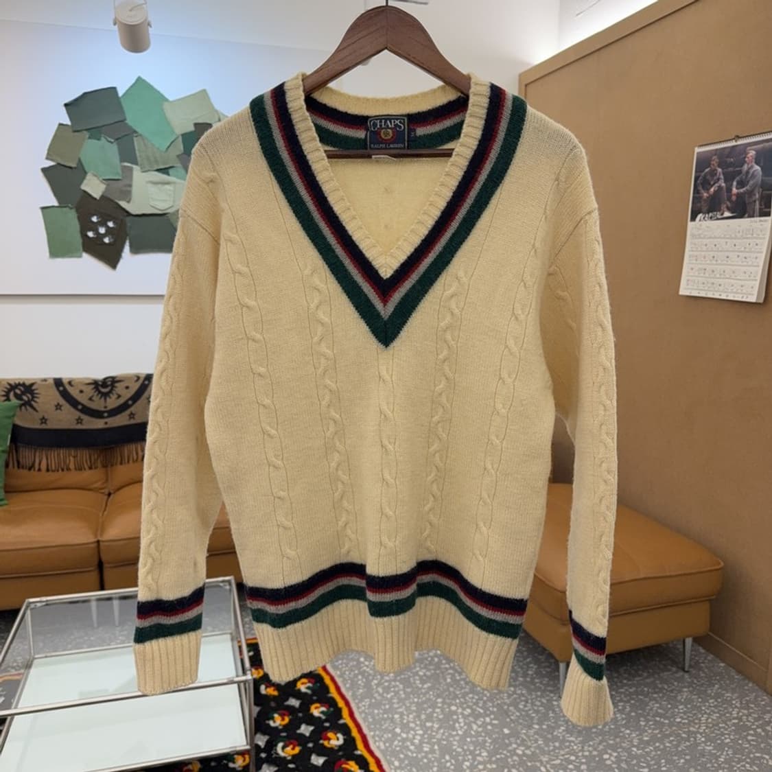 챔스 폴로 랄프로렌 레트로 크리켓 브이넥 배색 니트 95 C08374 상품이미지3