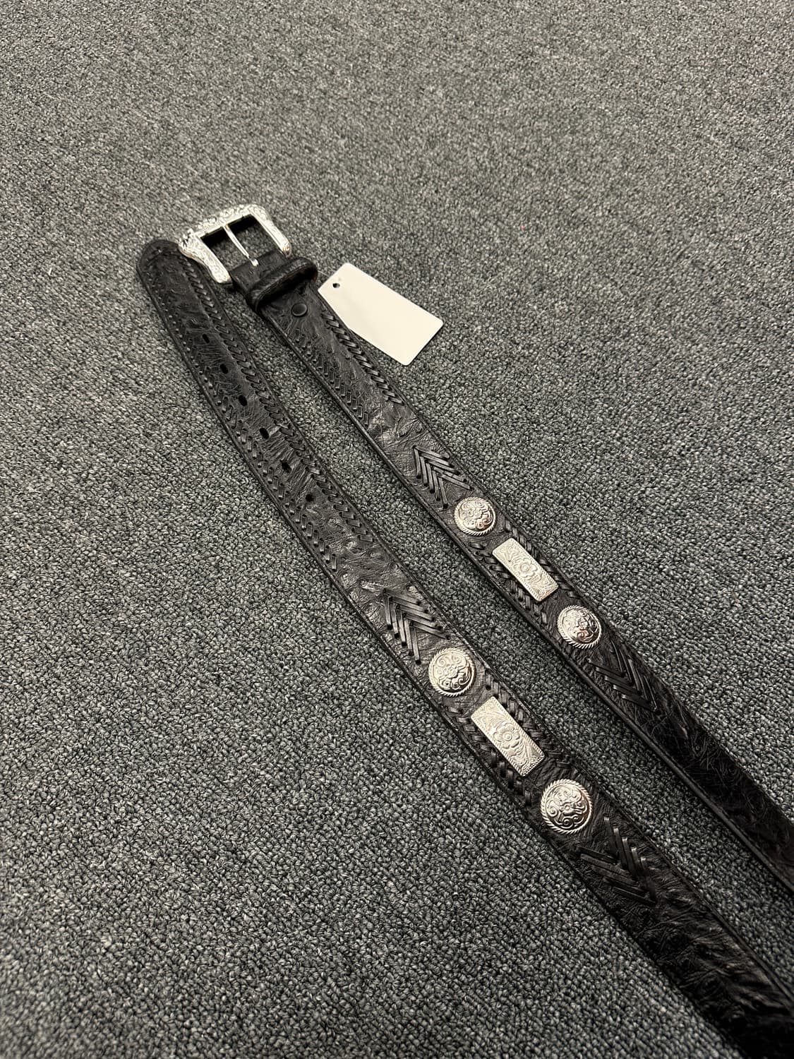 빈티지 웨스턴 블랙 벨트 상품이미지3
