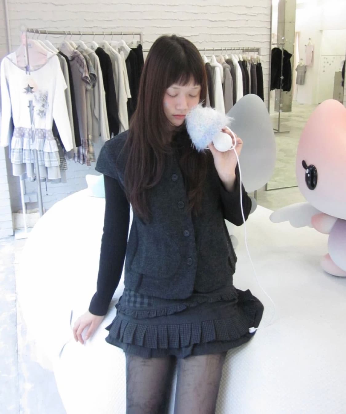 허그유어스킨 라운드 카라 니트 자켓 상품이미지4