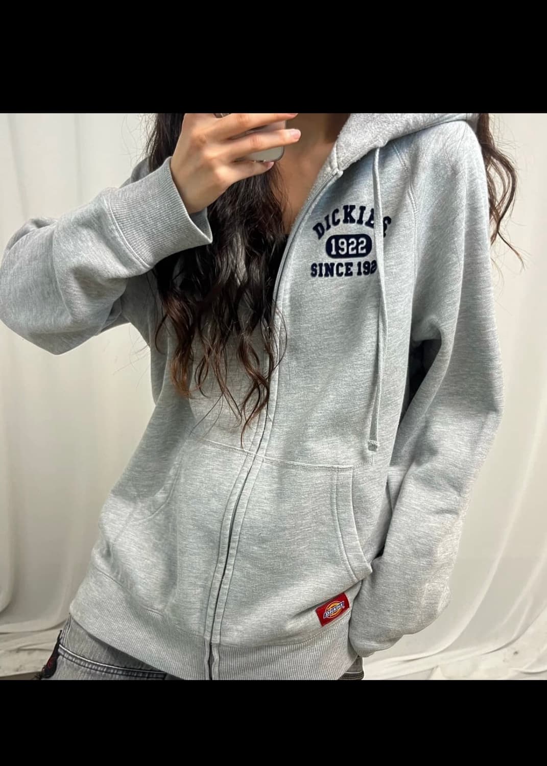 디키즈 그레이 회색 후드 집업 워크 미국 usa S M 90 95 스웻 상품이미지2