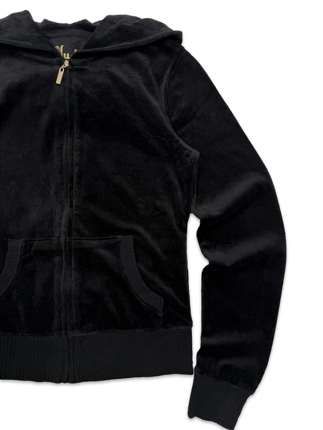 빈티지 블랙 벨벳 후드집업 상품이미지2