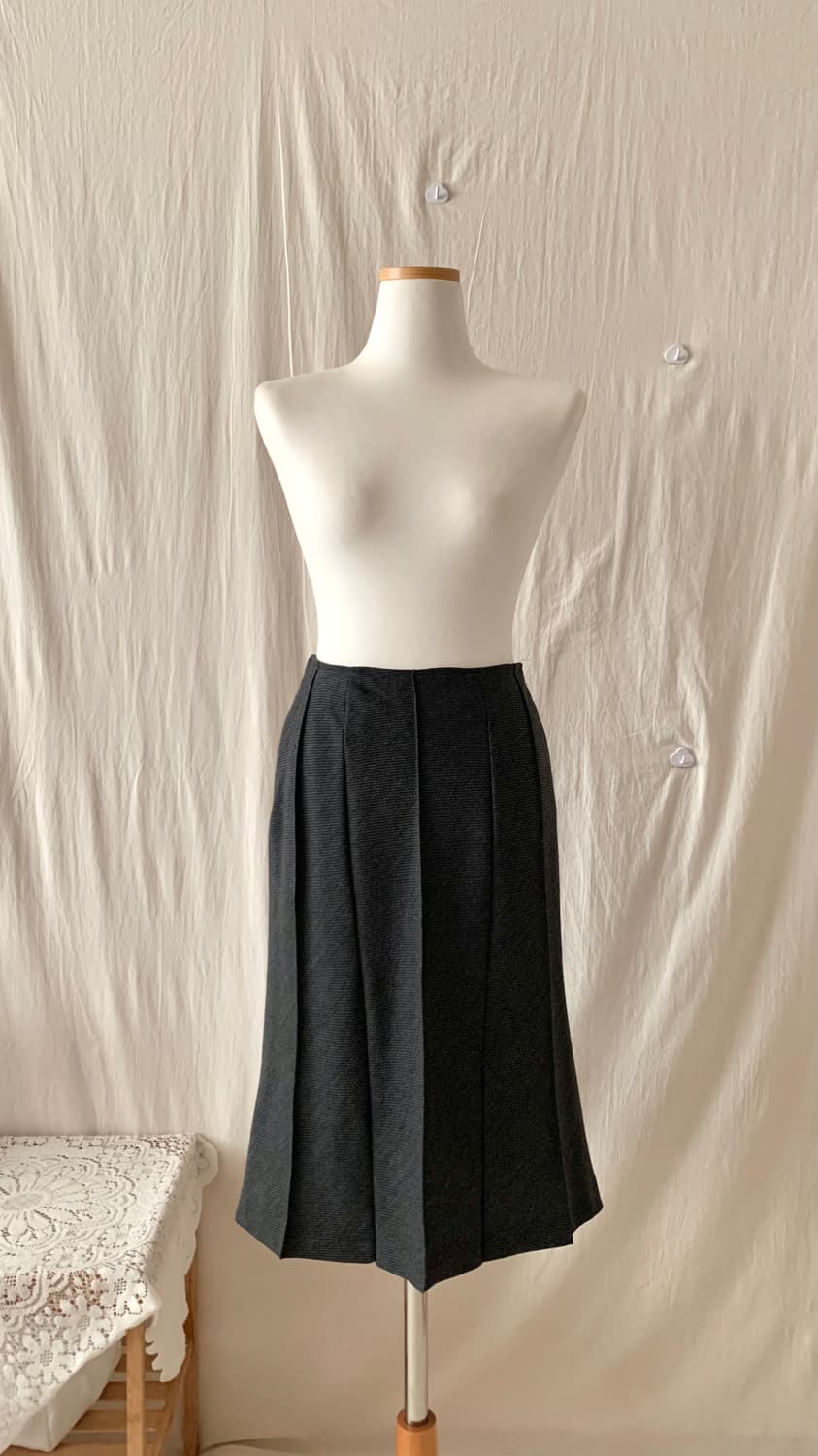 울 플리츠 미디 스커트 상품이미지3