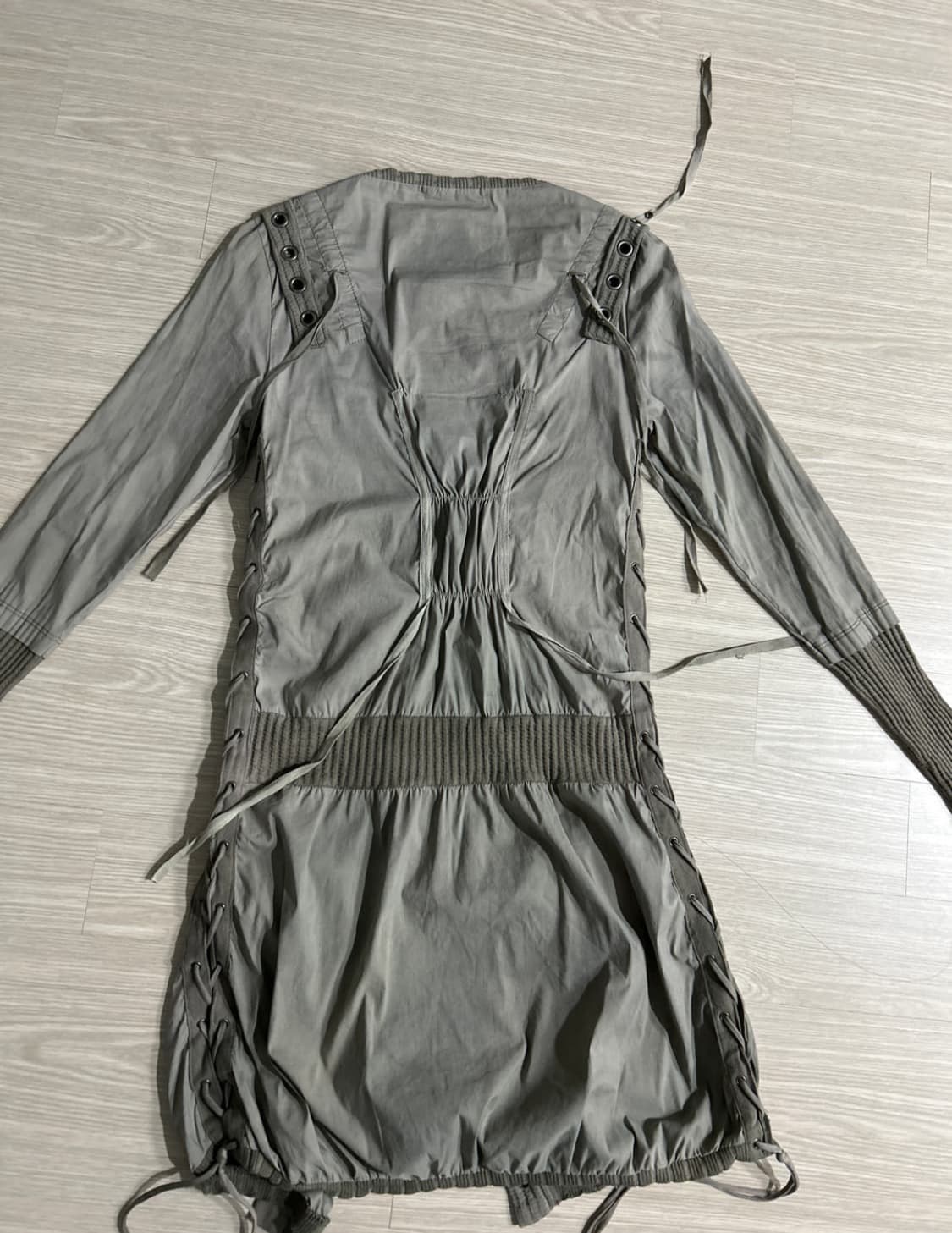 Salvage shirring stu button dress 상품이미지3