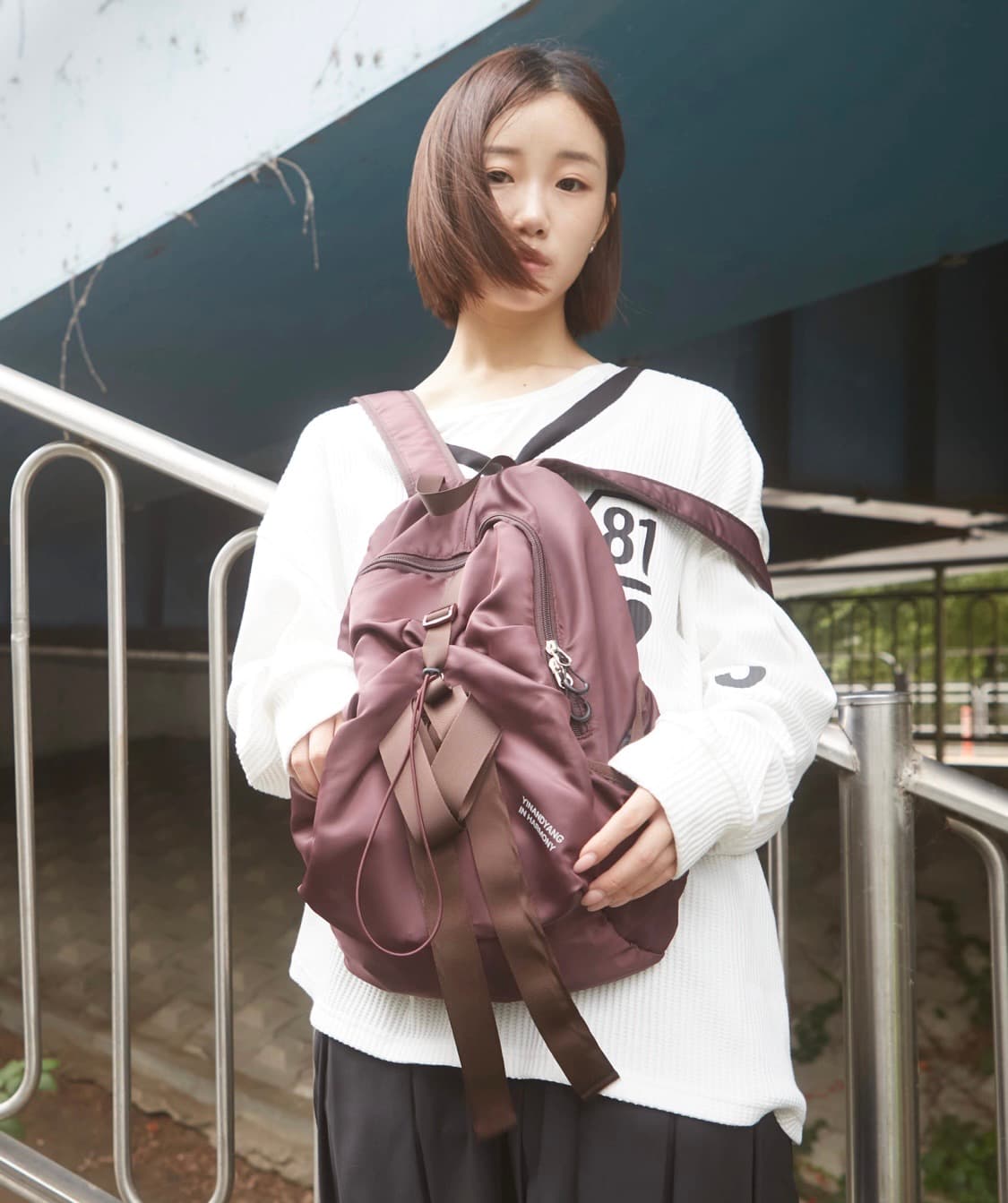 인앤양인하모니 BOW BACKPACK, burgundy 상품이미지2