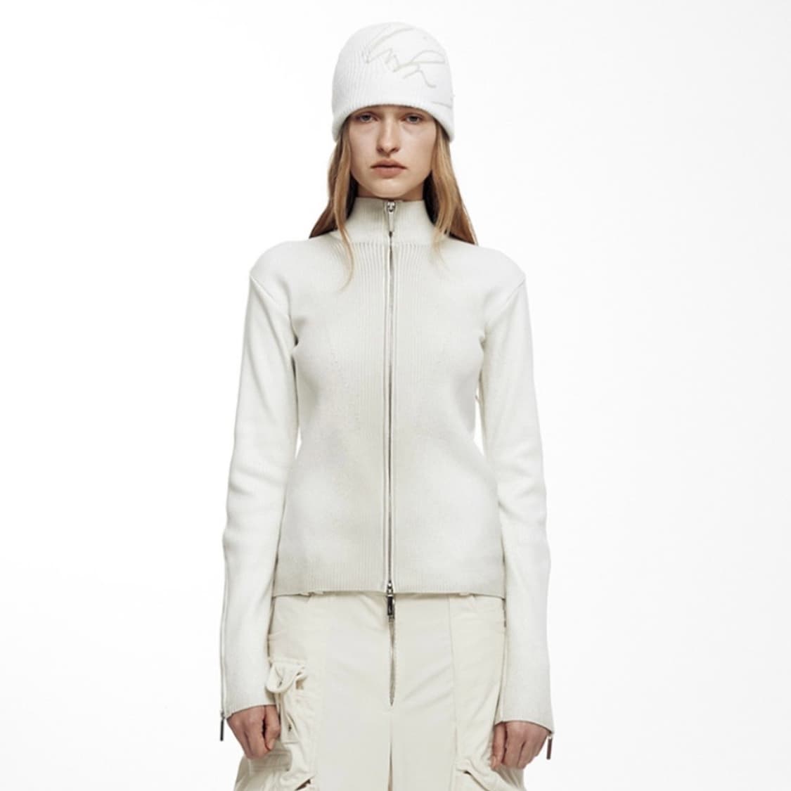 나체 SMUDGE KNIT ZIP-UP IVORY 상품이미지1