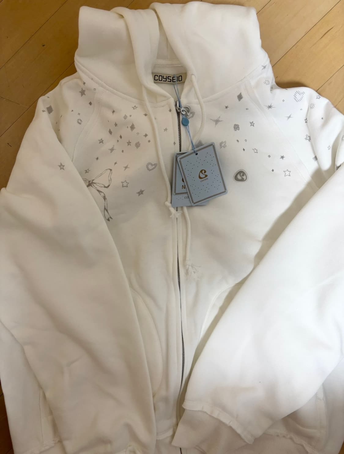 코이세이오 트윙클 후드집업 화이트 상품이미지2
