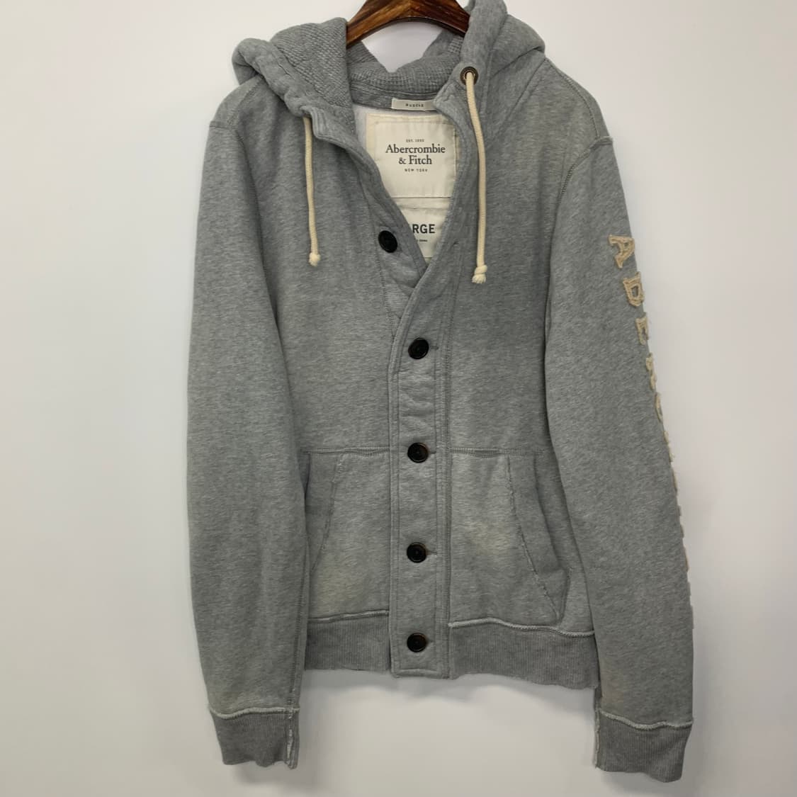 아베크롬비 y2k 와투케 그레이 버튼 후드집업 상품이미지2