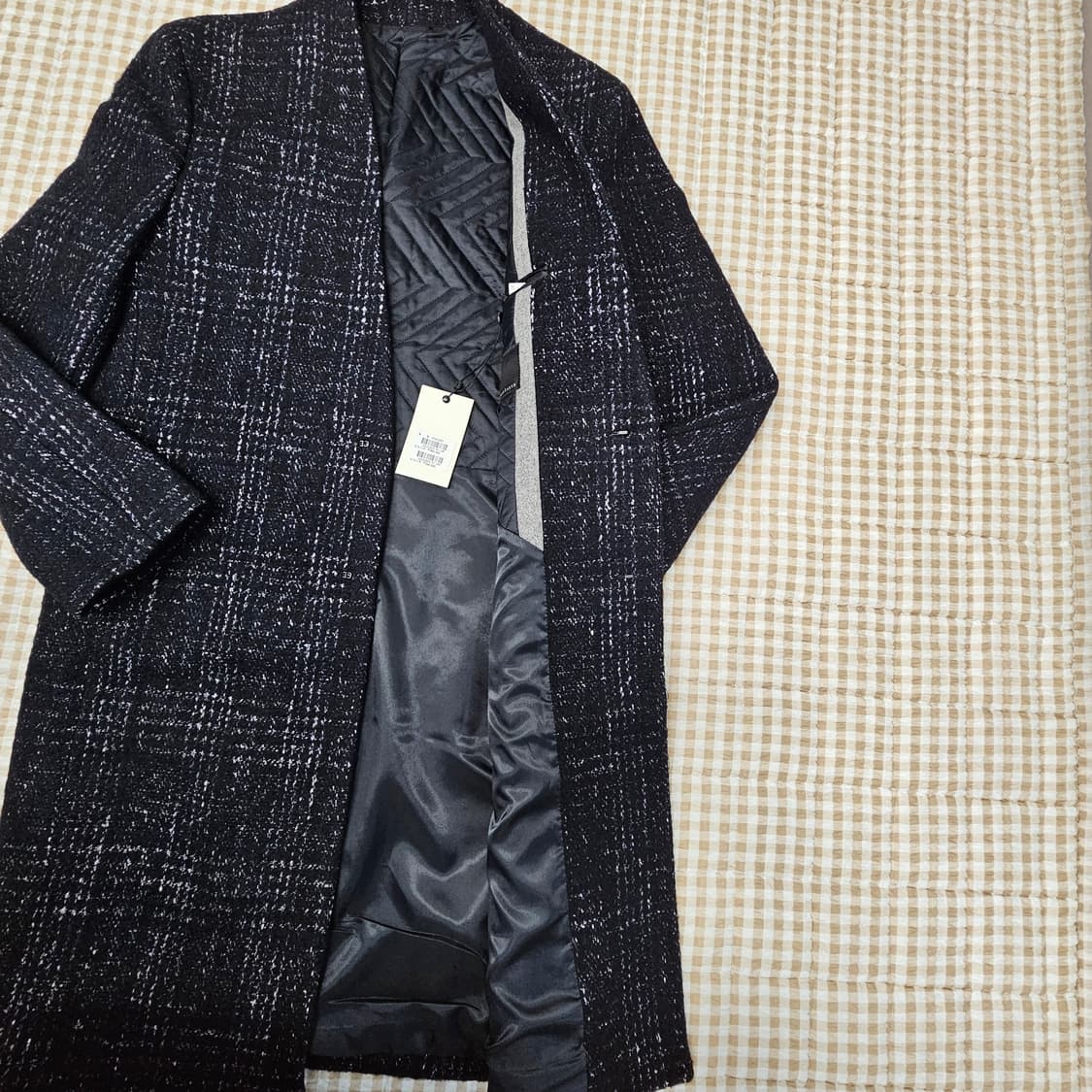 미착용 리버클래시 트위드 롱 코트 남자100 상품이미지5