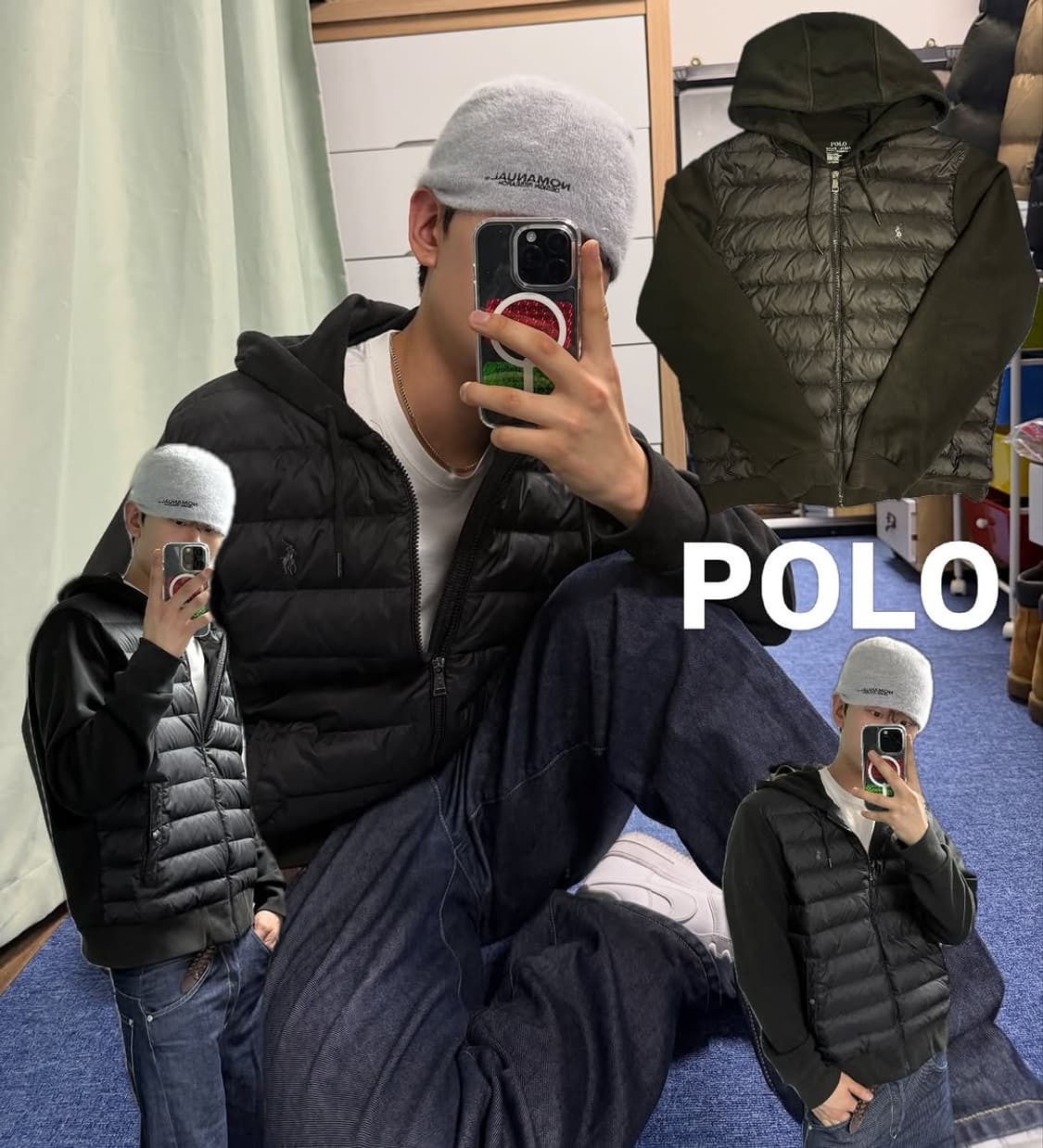 폴로 패딩 후드집업 상품이미지1