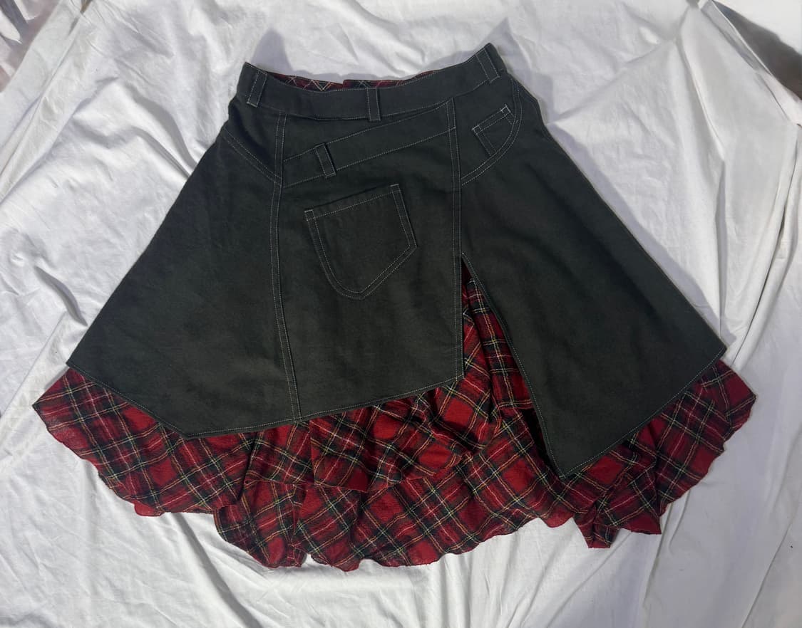 빈티지 비대칭 레이어드 스커트 아방가르드 y2k 꼼데가르송 준야와타나베 상품이미지5