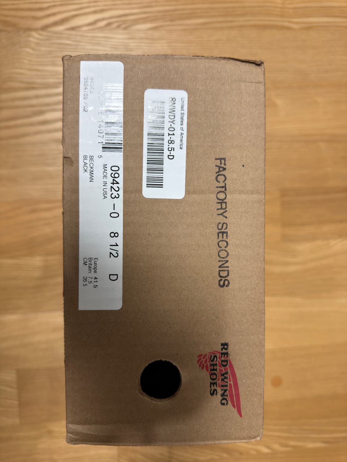 레드윙 벡맨 블랙 8.5d 풀박 새제품 상품이미지3